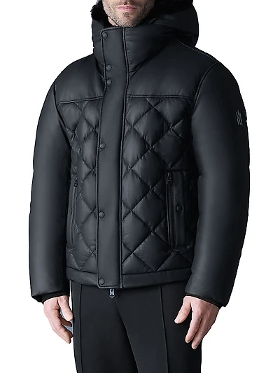 Cash Shearling-Trim Quilted Jacket