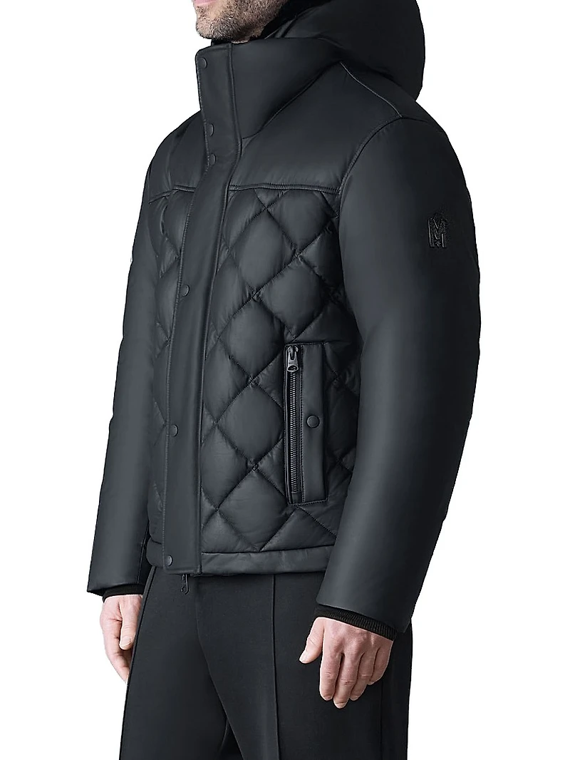 Cash Shearling-Trim Quilted Jacket