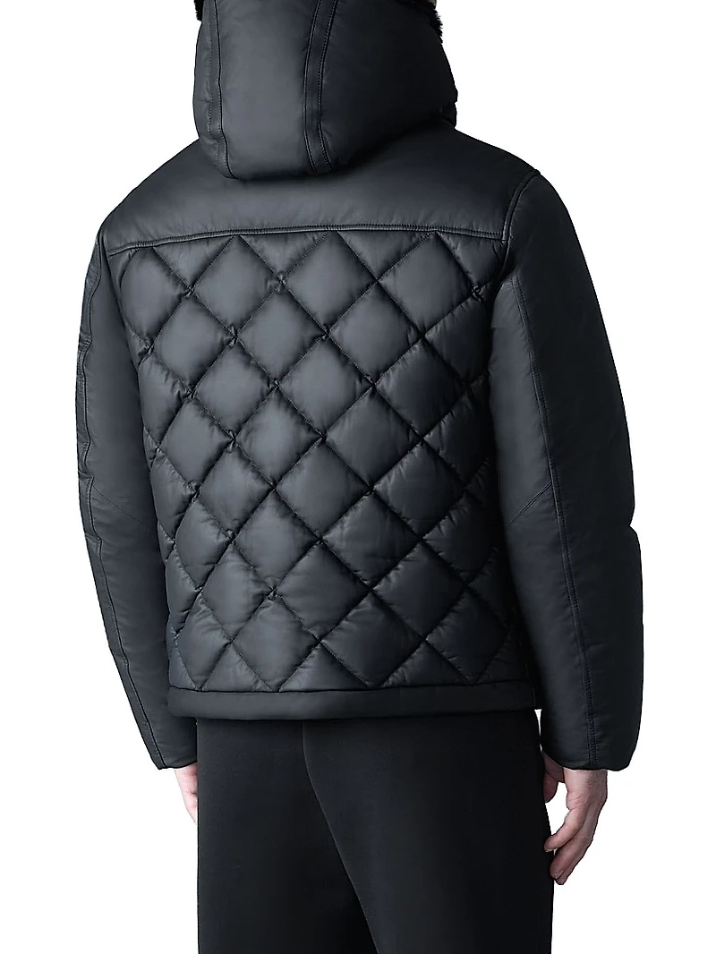 Cash Shearling-Trim Quilted Jacket