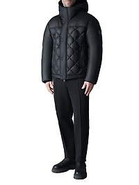 Cash Shearling-Trim Quilted Jacket