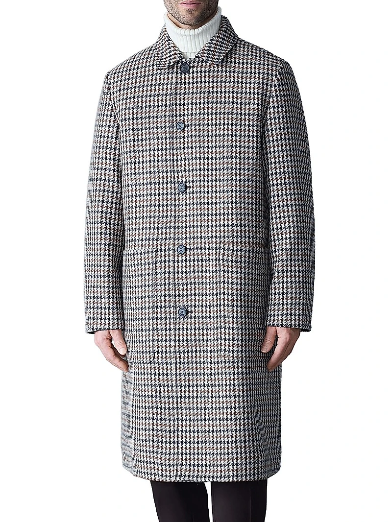 Ralph Houndstooth Reversible Long Coat