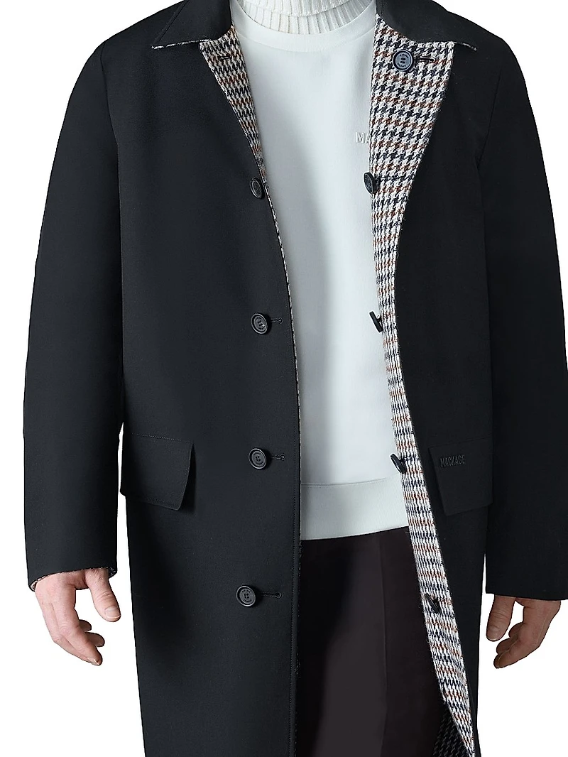 Ralph Houndstooth Reversible Long Coat