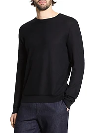 Silk-Cotton Crewneck Sweater