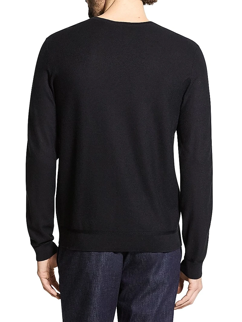 Silk-Cotton Crewneck Sweater