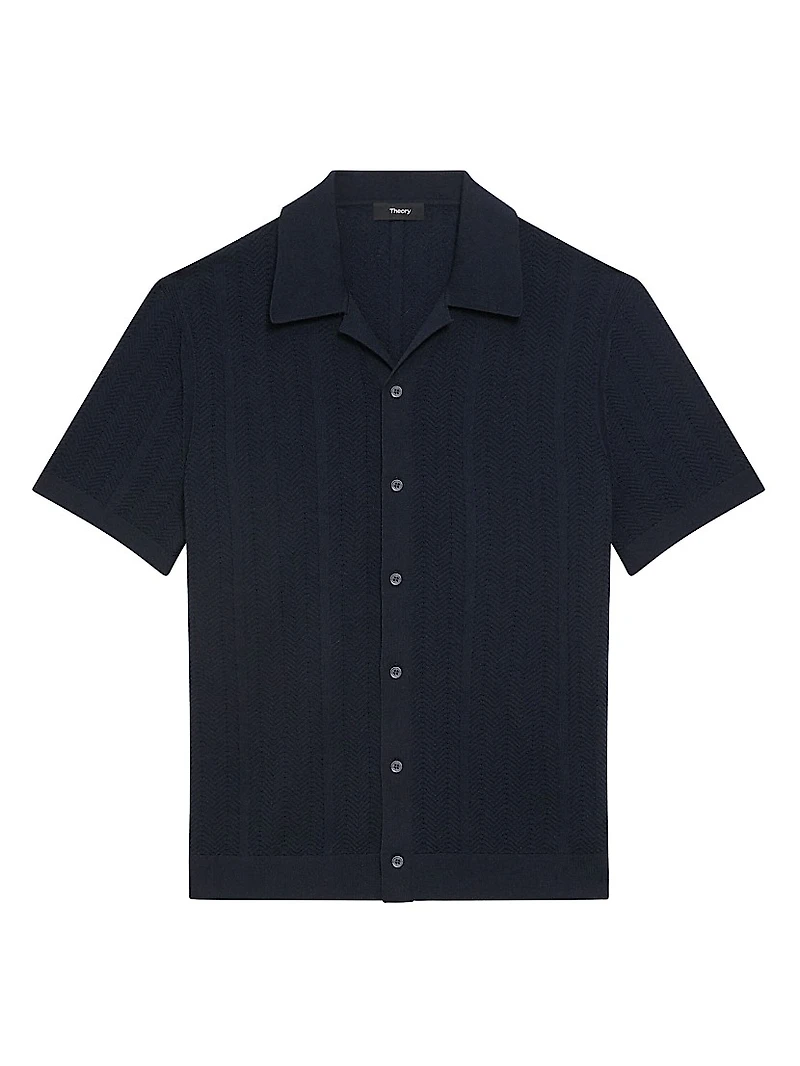 Knit Chevron Camp Shirt