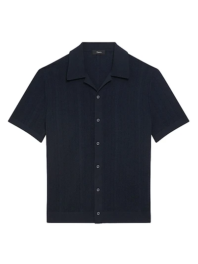 Knit Chevron Camp Shirt