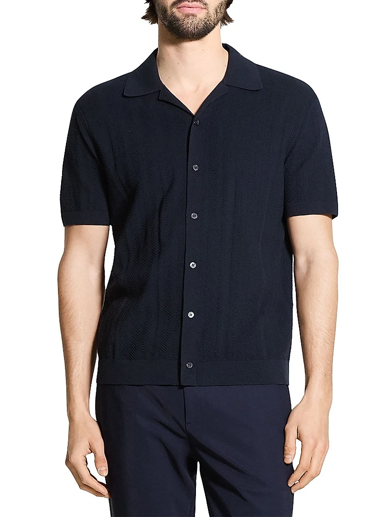 Knit Chevron Camp Shirt