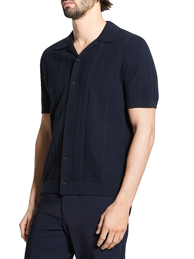Knit Chevron Camp Shirt