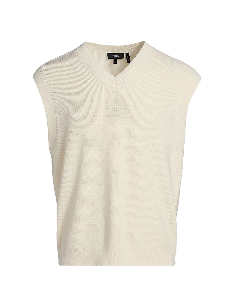 Tactile Cotton Sweater Vest