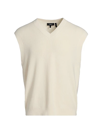 Tactile Cotton Sweater Vest