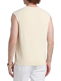 Tactile Cotton Sweater Vest