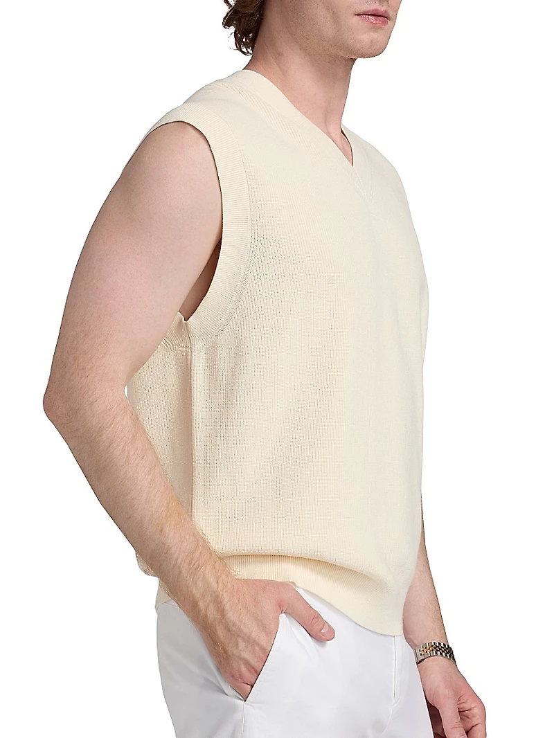 Tactile Cotton Sweater Vest