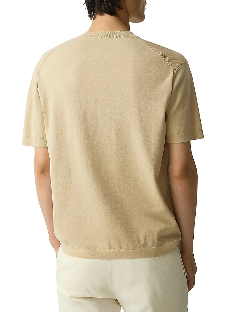 Rib-Knit Cotton-Blend T-Shirt