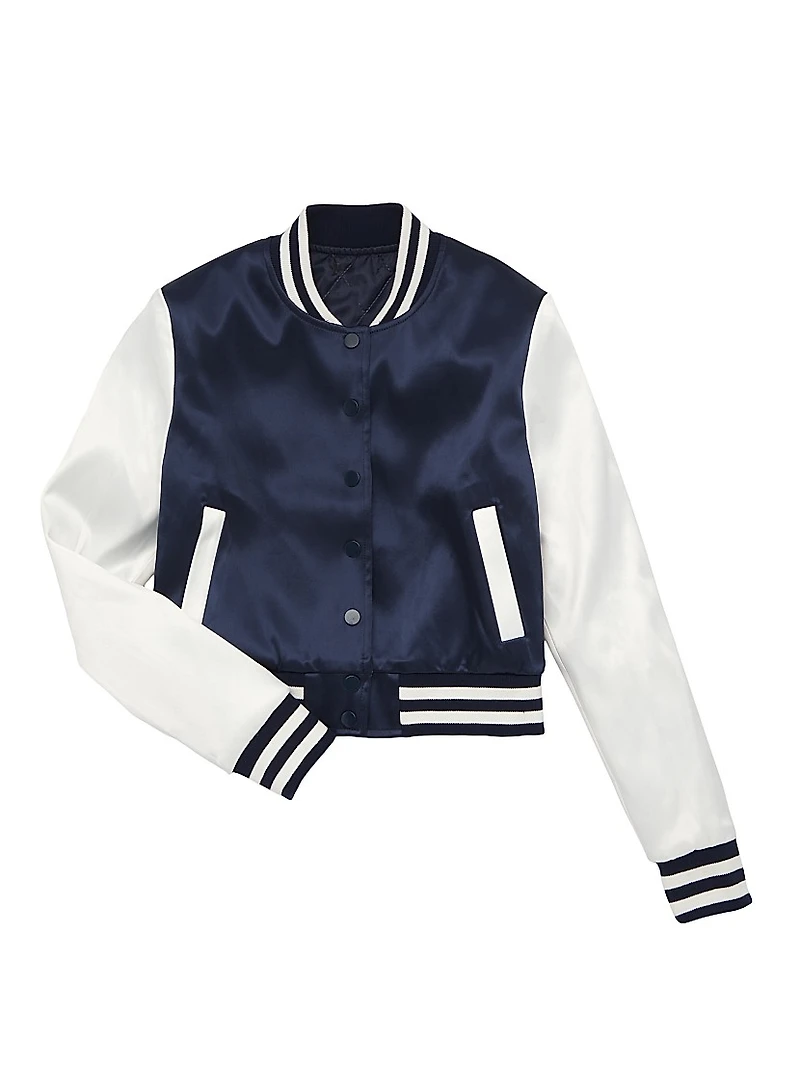 Girl's Valley Satin Varsity Jacket