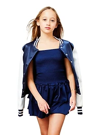 Girl's Valley Satin Varsity Jacket