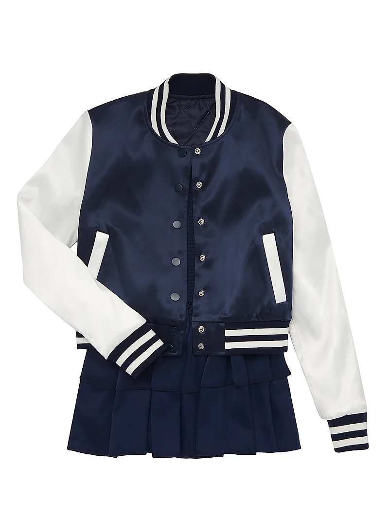 Girl's Valley Satin Varsity Jacket