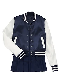 Girl's Valley Satin Varsity Jacket