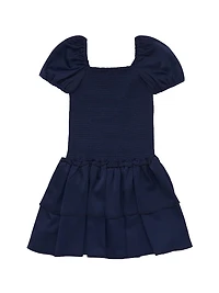 Girl's Lexi Cap-Sleeve Smocked Dress
