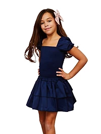 Girl's Lexi Cap-Sleeve Smocked Dress