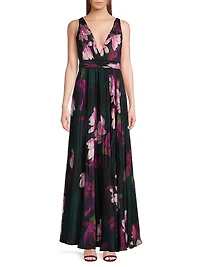 Vera Floral Pleated Maxi Dress