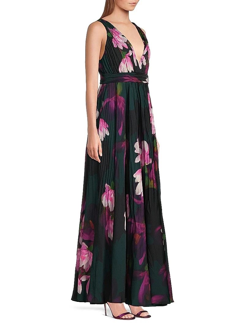 Vera Floral Pleated Maxi Dress