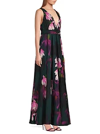 Vera Floral Pleated Maxi Dress