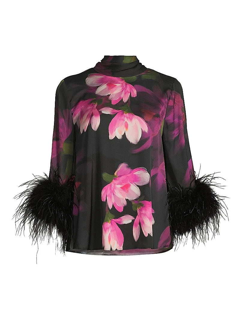 Theo Floral Stretch-Silk Georgette Blouse