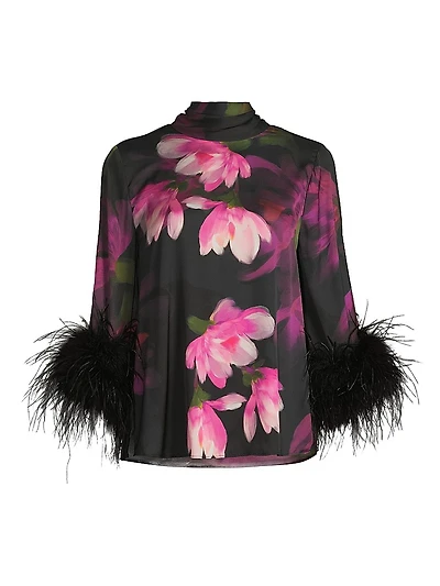 Theo Floral Stretch-Silk Georgette Blouse