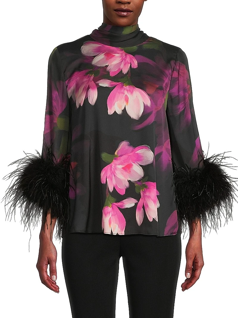 Theo Floral Stretch-Silk Georgette Blouse
