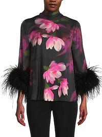 Theo Floral Stretch-Silk Georgette Blouse