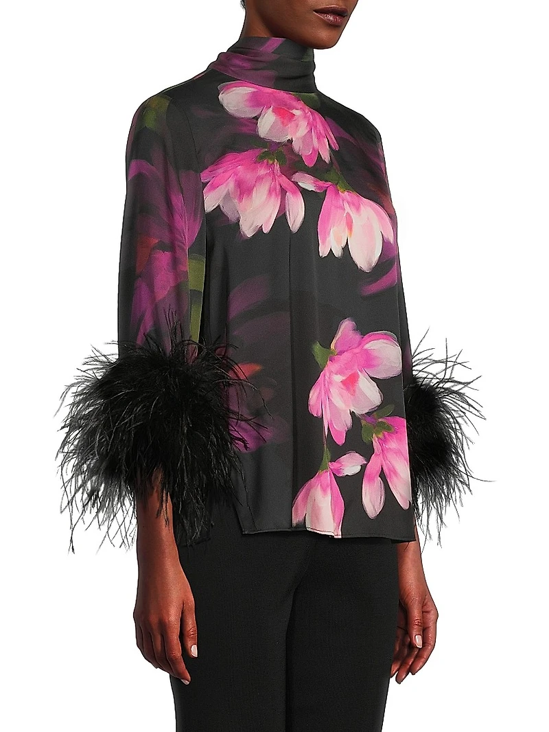 Theo Floral Stretch-Silk Georgette Blouse