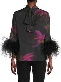 Theo Floral Stretch-Silk Georgette Blouse