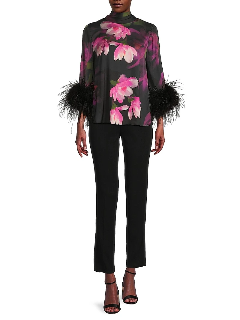 Theo Floral Stretch-Silk Georgette Blouse