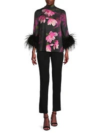 Theo Floral Stretch-Silk Georgette Blouse