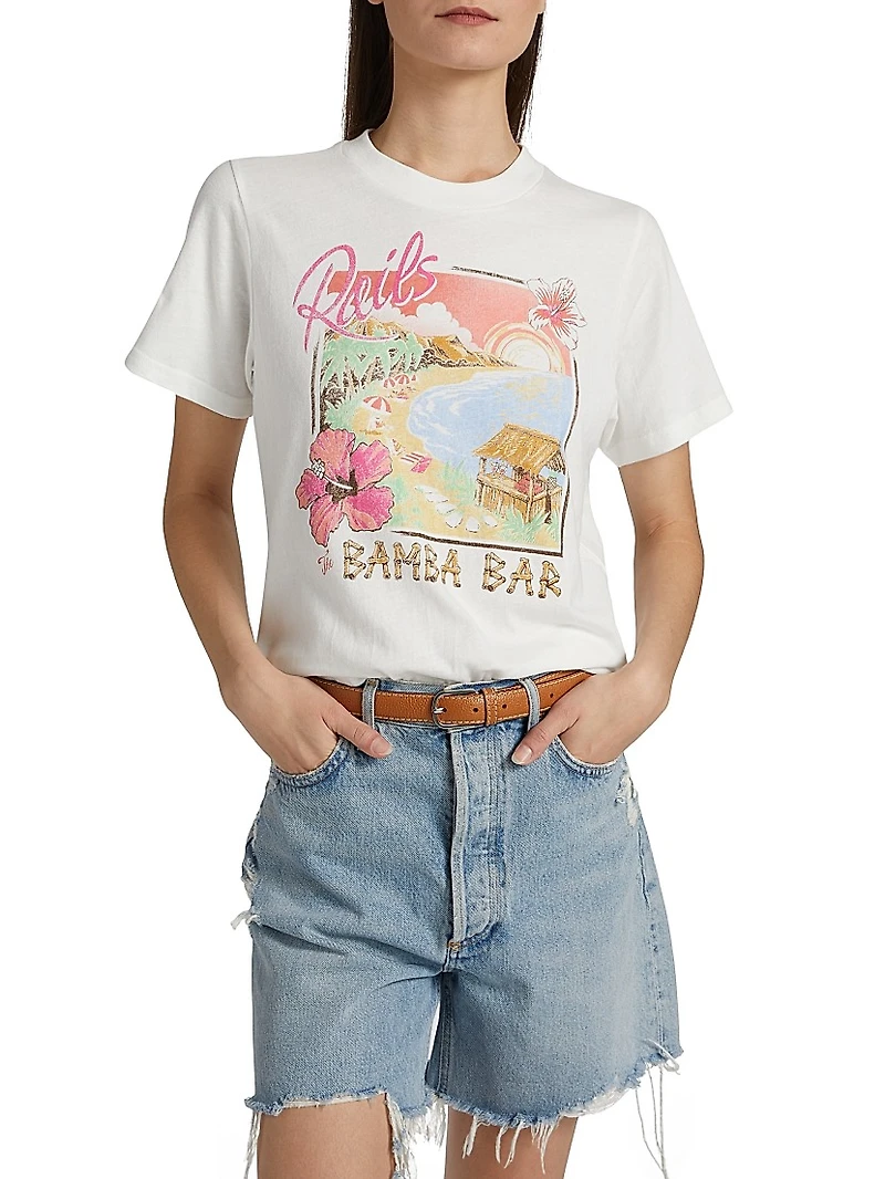 Boyfriend Tropical-Print Cotton T-Shirt