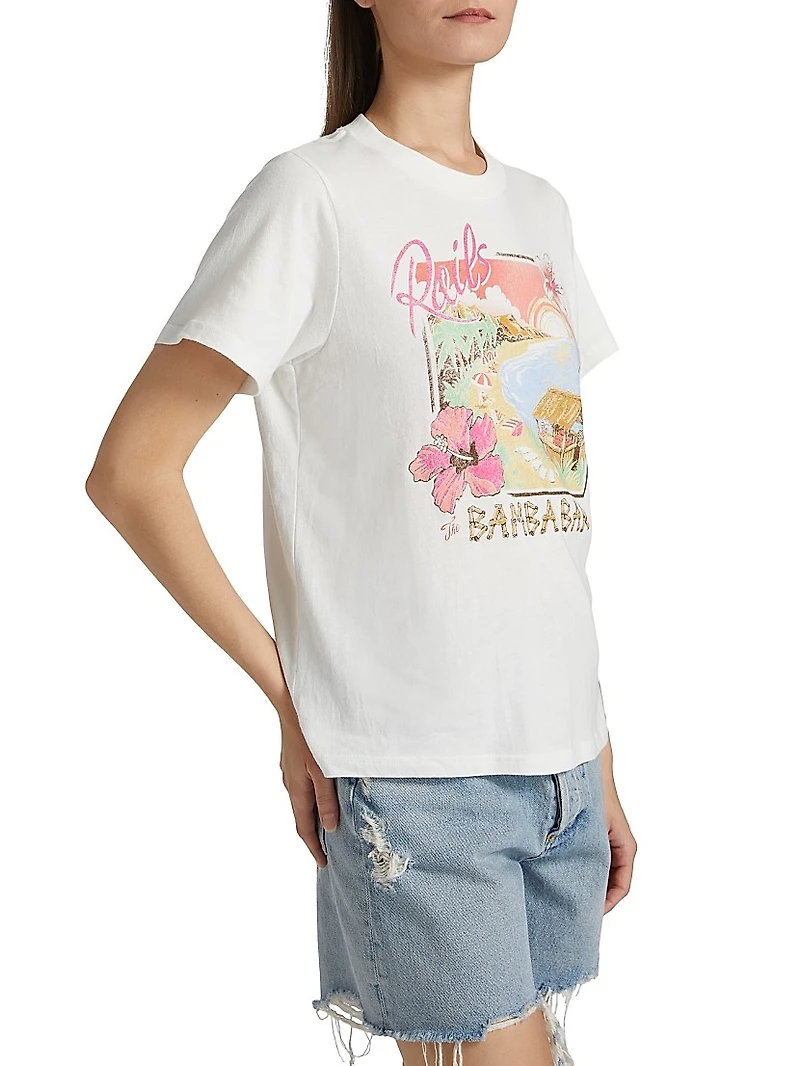 Boyfriend Tropical-Print Cotton T-Shirt