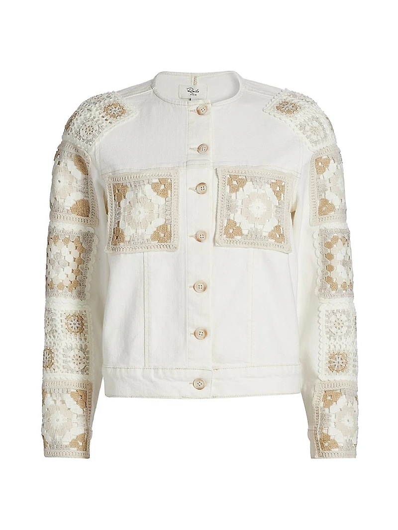 Lido Embroidered Stretch-Denim Jacket