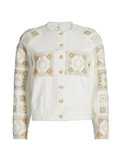 Lido Embroidered Stretch-Denim Jacket