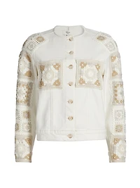 Lido Embroidered Stretch-Denim Jacket