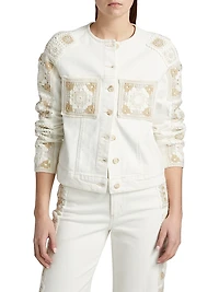 Lido Embroidered Stretch-Denim Jacket