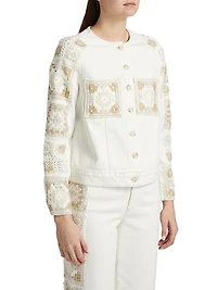 Lido Embroidered Stretch-Denim Jacket