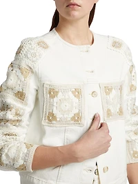 Lido Embroidered Stretch-Denim Jacket