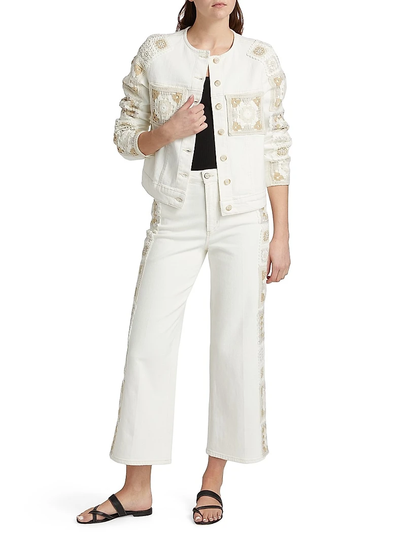 Lido Embroidered Stretch-Denim Jacket