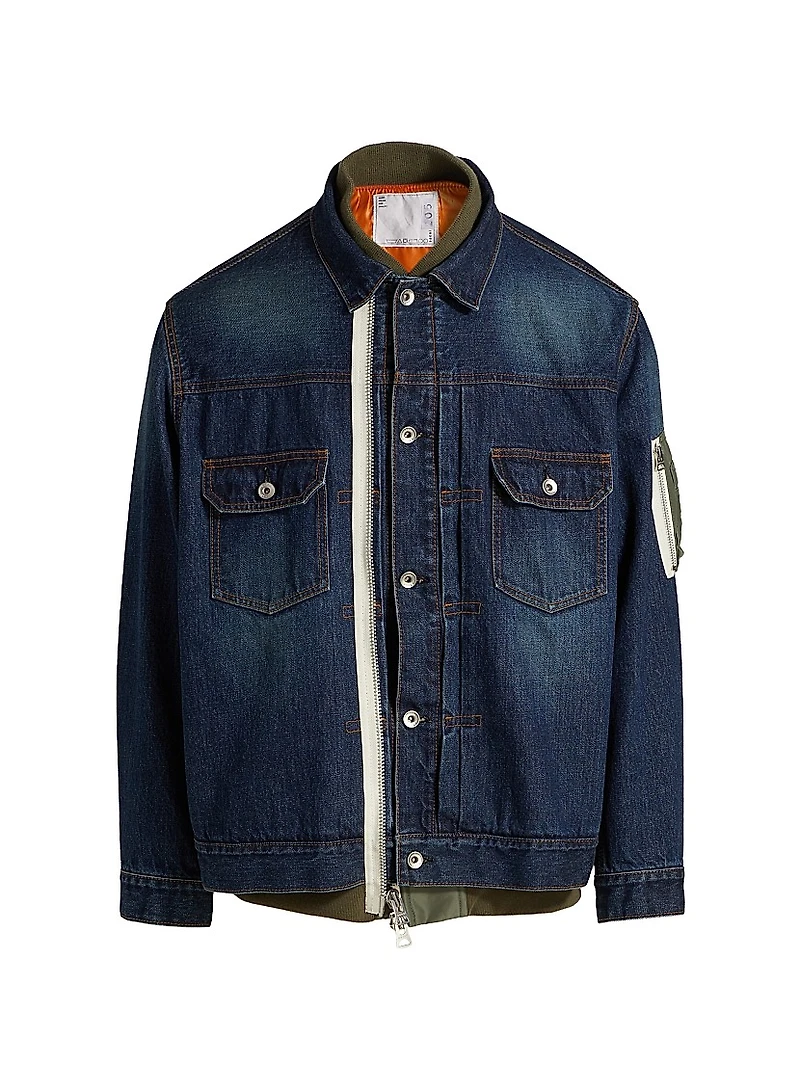 Denim x Nylon Twill Jacket