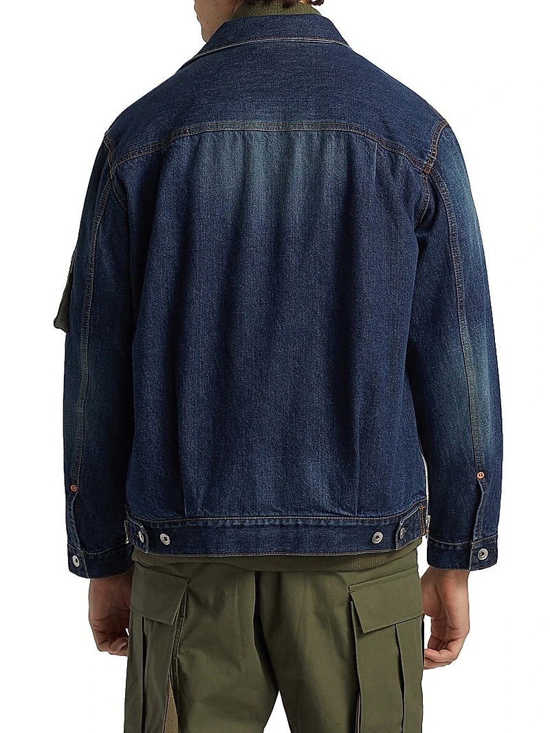Denim x Nylon Twill Jacket
