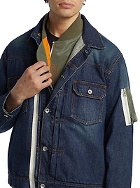 Denim x Nylon Twill Jacket