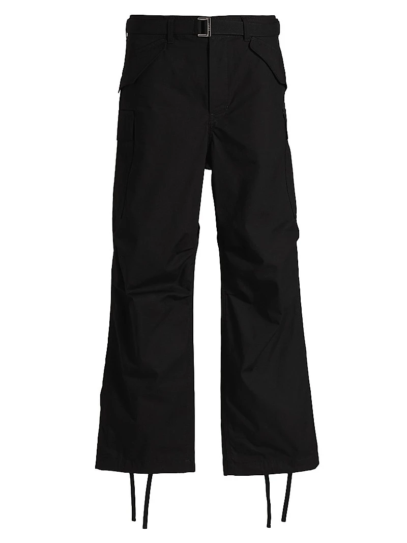 Cotton-Blend Oxford Pants
