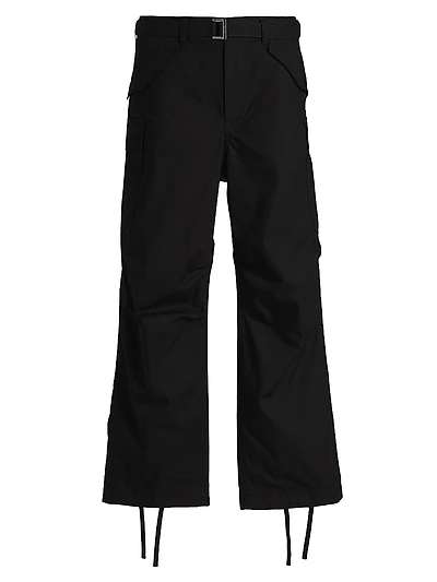 Cotton-Blend Oxford Pants