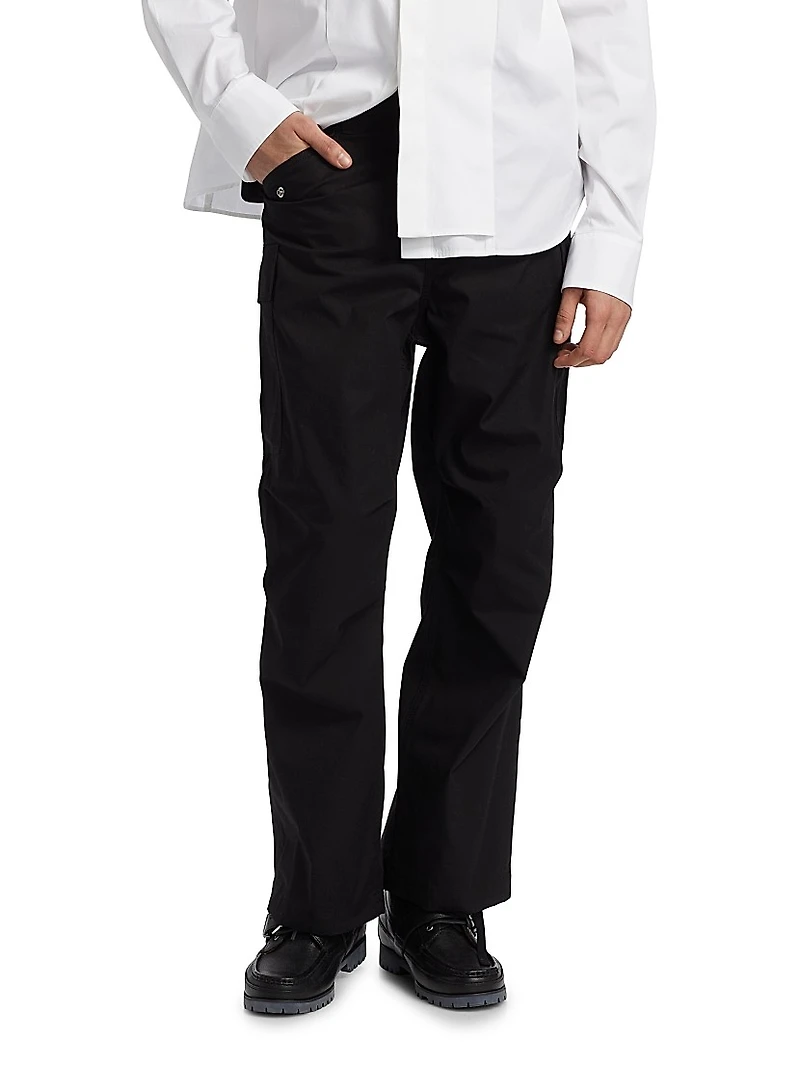 Cotton-Blend Oxford Pants
