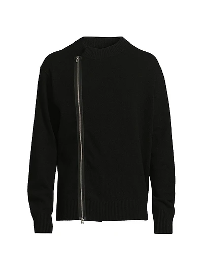 Wool Zip-Front Cardigan
